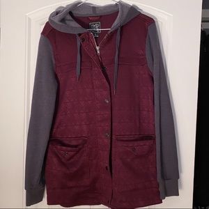 🖤Like New!! Empyre Maroon and Gray Jacket w/ Hood